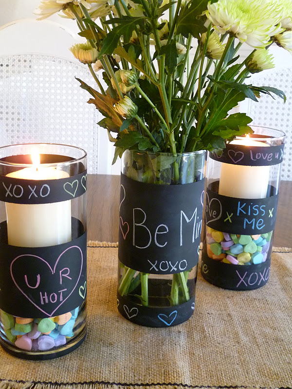 chalkboard paint vases gift