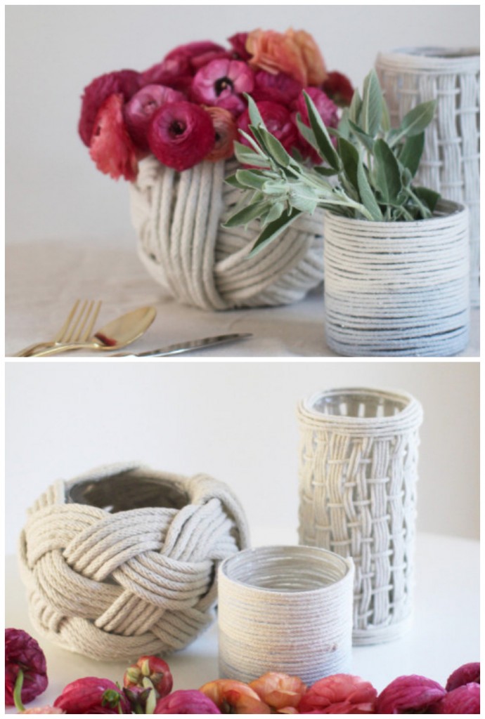 rope DIY vases