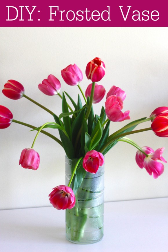 rubber band frosted vases