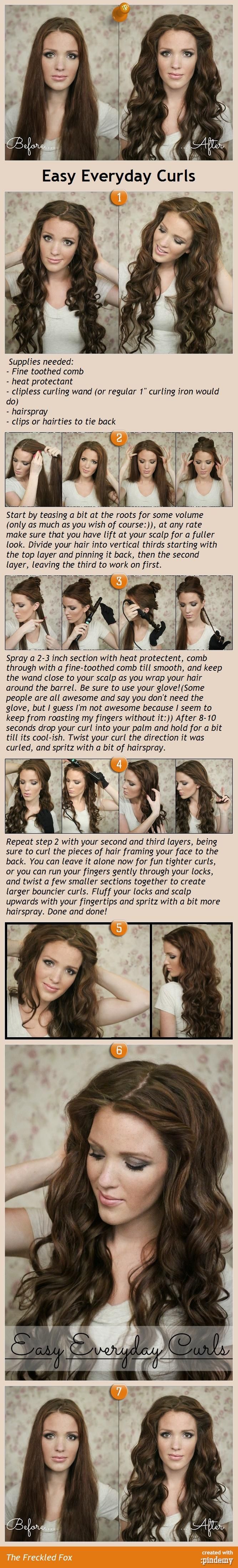 easy everyday curls hair tutorial