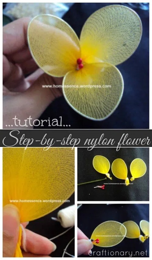 how-to-make-basic-nylon-flower-steps-instructions