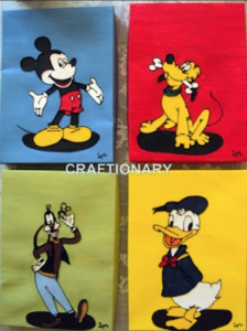 painted-mickey-donald-goofy-pluto-disney-frame