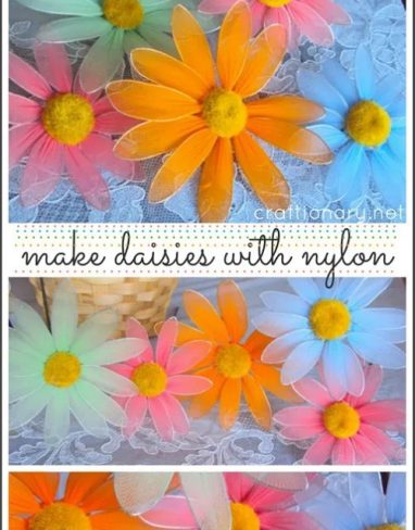 Make Stocking Net Nylon Flower Daisy with Full Instructions