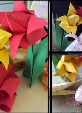 Origami tulips paper flowers tutorial
