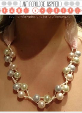 Make Beaded necklace (Anthropologie pearl necklace)
