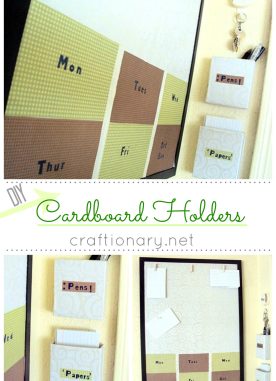 Cardboard wall holders a recycle home office project