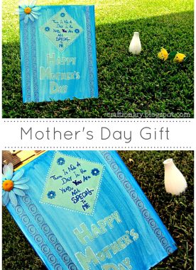 Paint and decoupage Mothers Day canvas