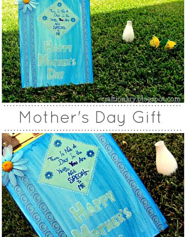 Paint and decoupage Mothers Day canvas