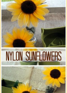 Handmade nylon flowers tutorial to make Sunflower