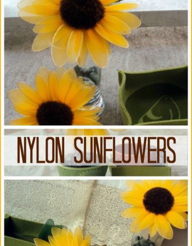 Handmade nylon flowers tutorial to make Sunflower