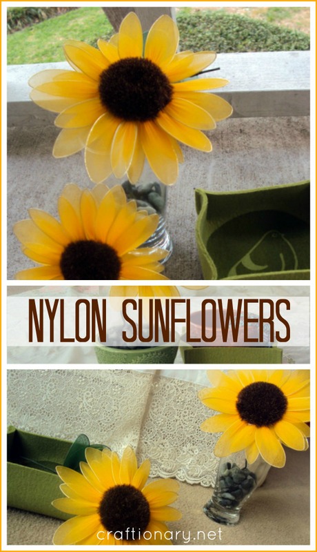 Handmade nylon flowers tutorial to make Sunflower - Craftionary