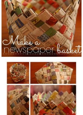 Paper Basket | Make newspaper baskets by weaving strips