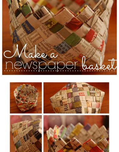 Paper Basket | Make newspaper baskets by weaving strips