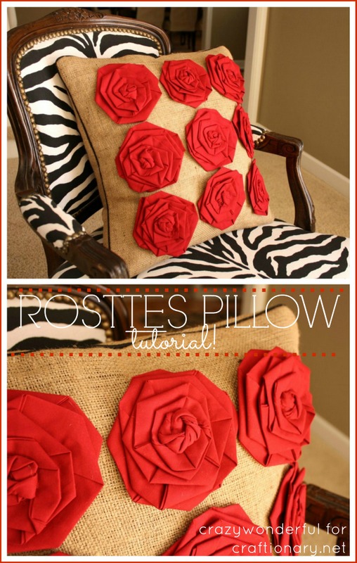 Rosette pillow (Make rosettes throw pillow) - Craftionary