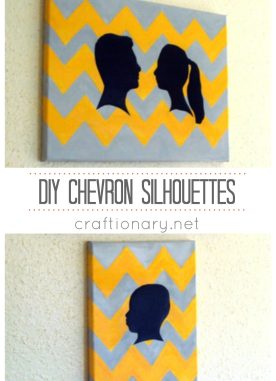 Chevron painted silhouette project canvas tutorial