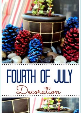 Glitter Pine Cones Fourth of July decoration