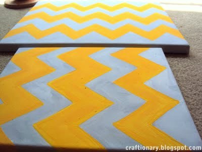 chevron painted canvas tutorial