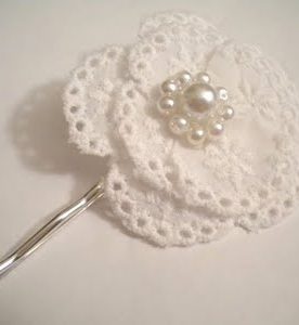 Guest Post- White lace flower pin