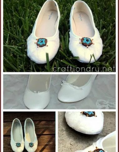 DIY Refashion Old White Shoes with Fancy White Lace