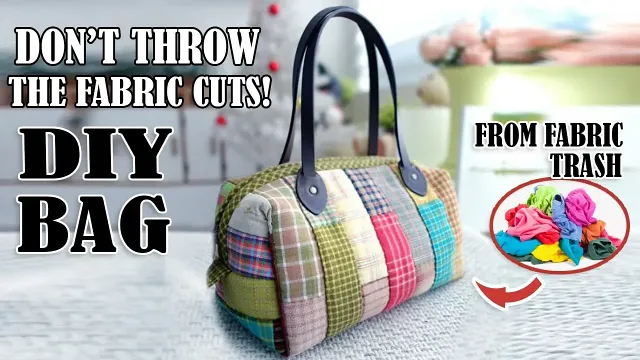 DIY-STYLISH-PATCHWORK-PURSE-BAG-EASY-TO-SEW-Handmade-Bag-out-of-Pieces-of-Fabric