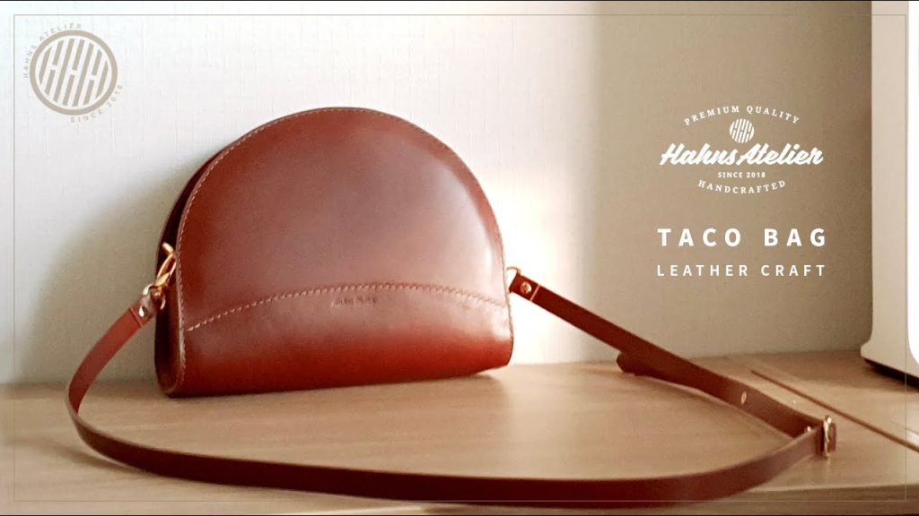 Making-a-Taco-Bag-Handmade-leather-bag