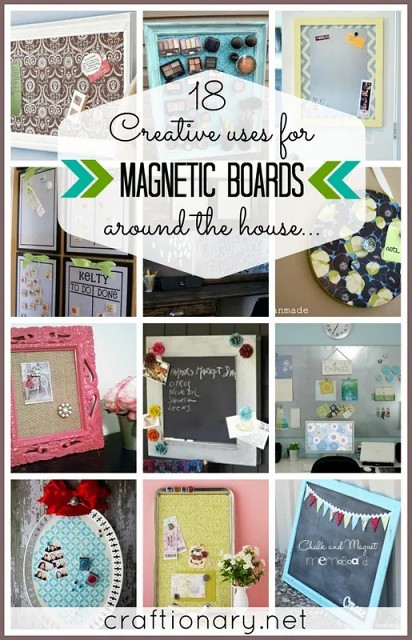 Magnetic sheeting on the walls of craft room  to keep all your