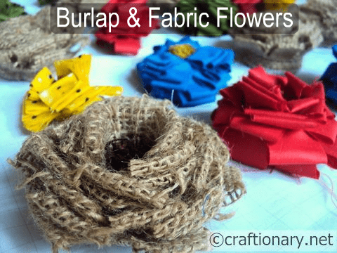 making flowers burlap
