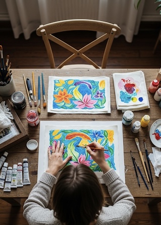 creative-fabric-paper-project-creating-artwork