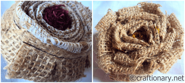 handmade flower burlap