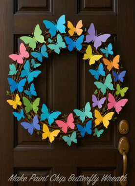 Easy DIY Spring Wreath with Paint Chip Butterflies