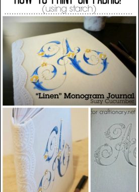 Printed Starch Fabric Monogram Book (Tutorial)- Guest Post