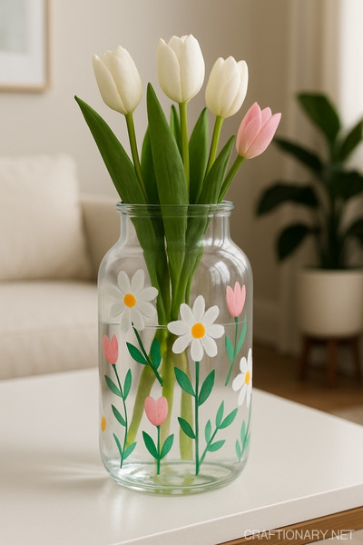 diy-painted-glass-vase-spring-flowers