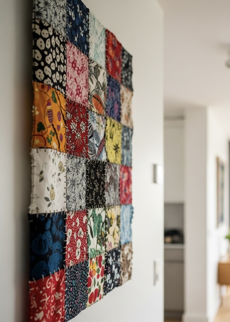 sewing-patches-of-fabric-scraps-hand-sewed-artwork