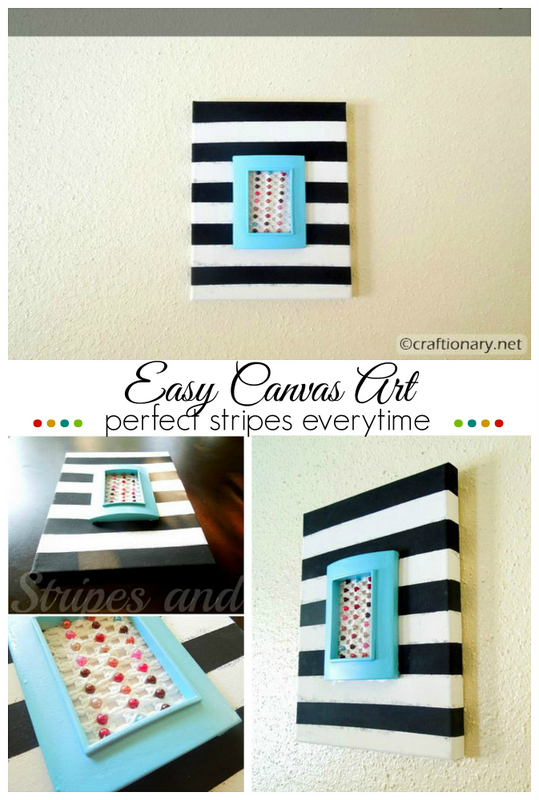 DIY black and white stripes canvas art