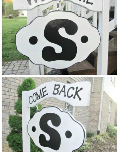 Painted Monogram Welcome Sign for front door porch