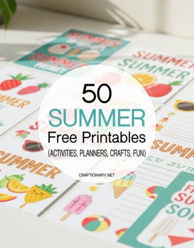 50 Summer Free Printables for Art, Activities, Planning and Parties