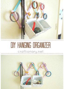 DIY Hanging organizer (jewelry and accessory)
