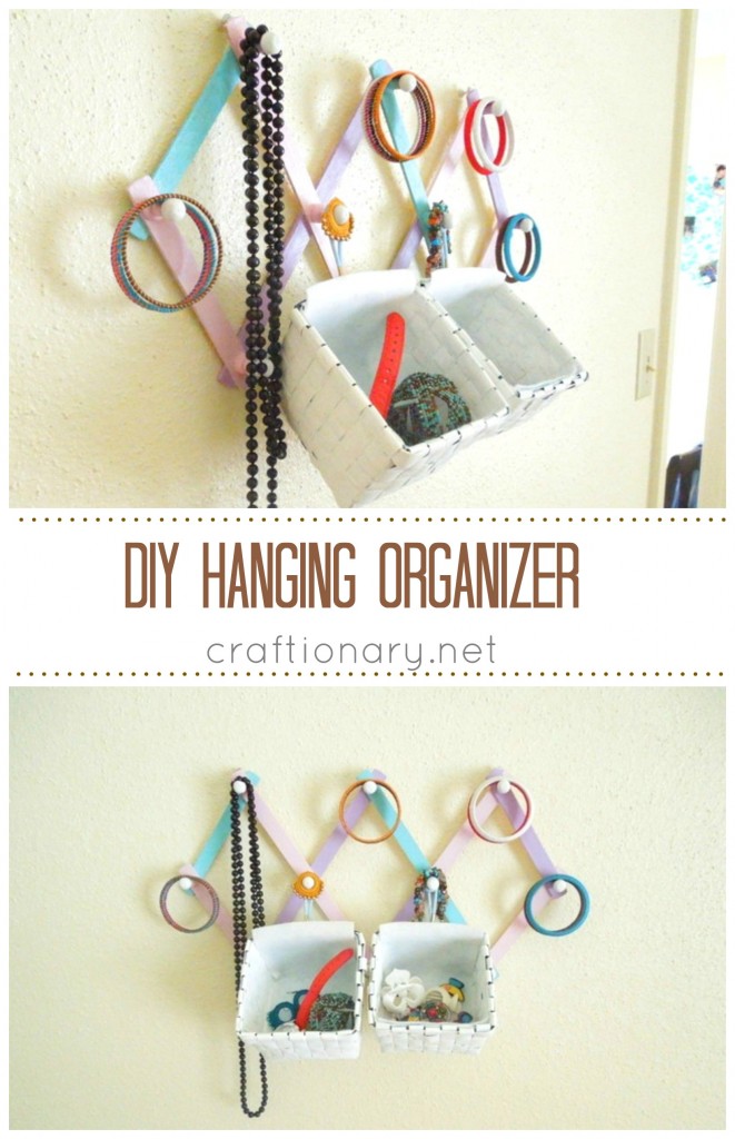 DIY hanging organizer