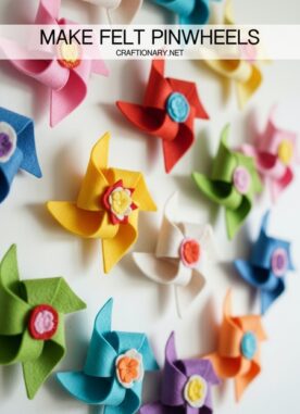 Whimsical Decor: Make Felt Pinwheels Wall Art with Free Template