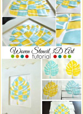 Woven stencil leaf with 3D effect (tutorial)
