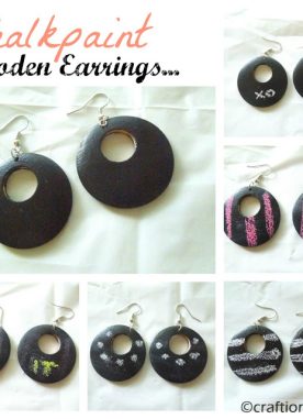 Creative Wooden Earrings with chalkboard