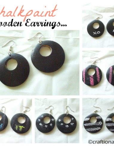 Creative Wooden Earrings with chalkboard