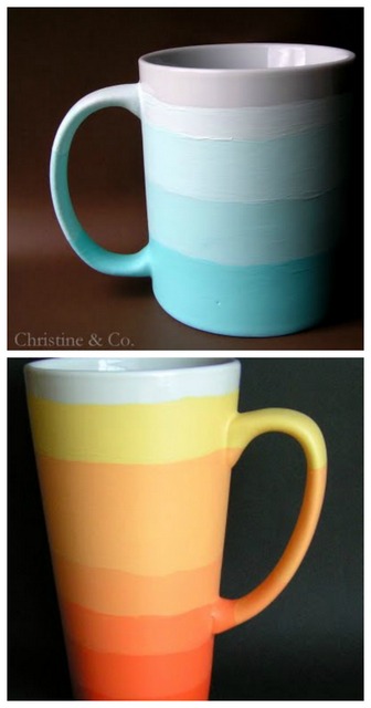 DIY ombre mugs