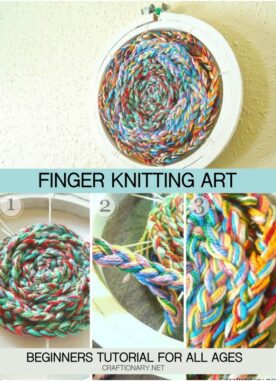 Finger Knitted Art Using Embroidery Hoops: A Cozy Craft for All Ages