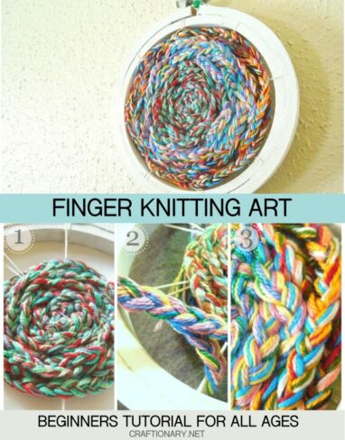 Finger Knitted Art Using Embroidery Hoops: A Cozy Craft for All Ages