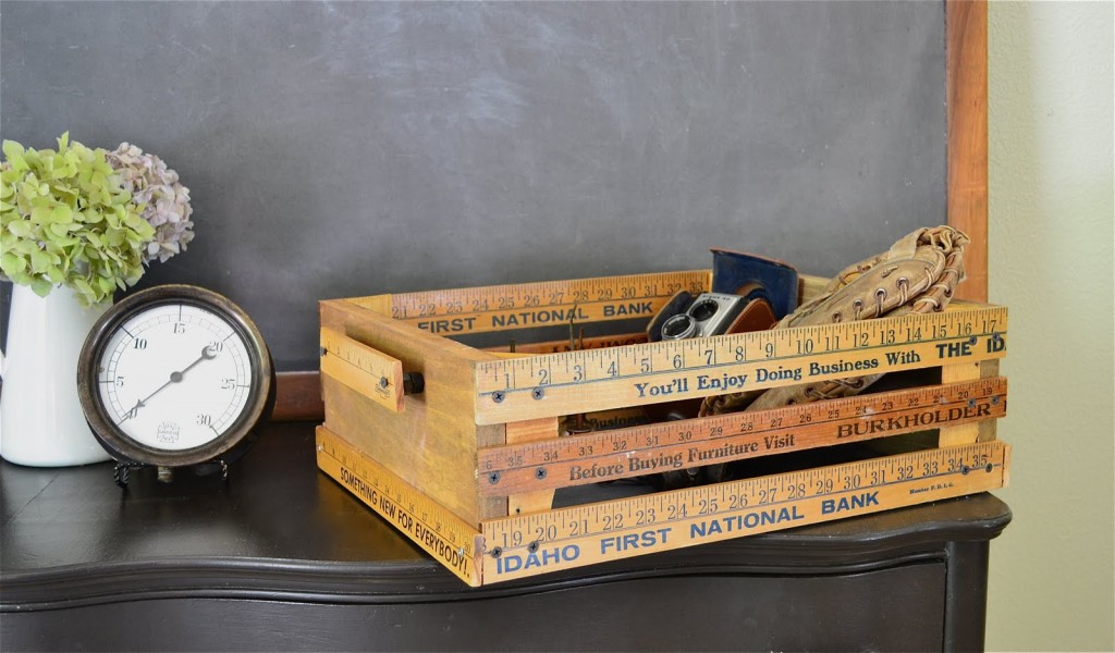 DIY crates using yardsticks