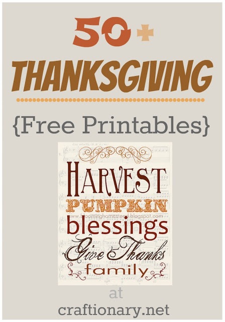 50 Thanksgiving Ideas Printable inspired by Fall - Craftionary