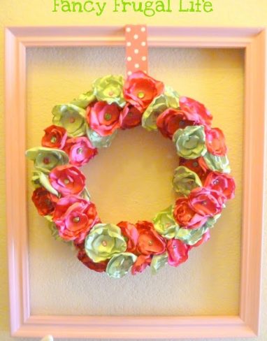 DIY Spring Wreath with Satin Flowers