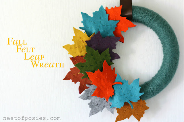 fall felt leaf wreath