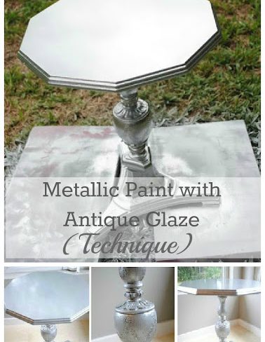 How to apply silver metallic paint with antiquing glaze?